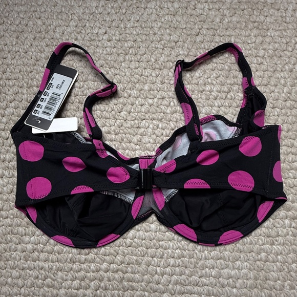 Fantasie Swimwear 38FF Ibiza Underwired Balcony Bikini Top 5374 Black Pink NWT - Picture 3 of 6